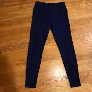 Dark blue leggings with mesh details